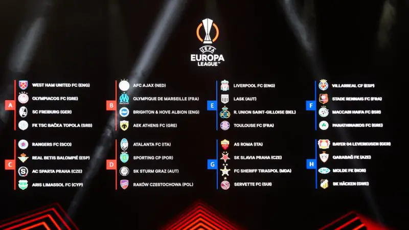 قرعة دور مجموعات الدوري الأوروبي 2023-2024