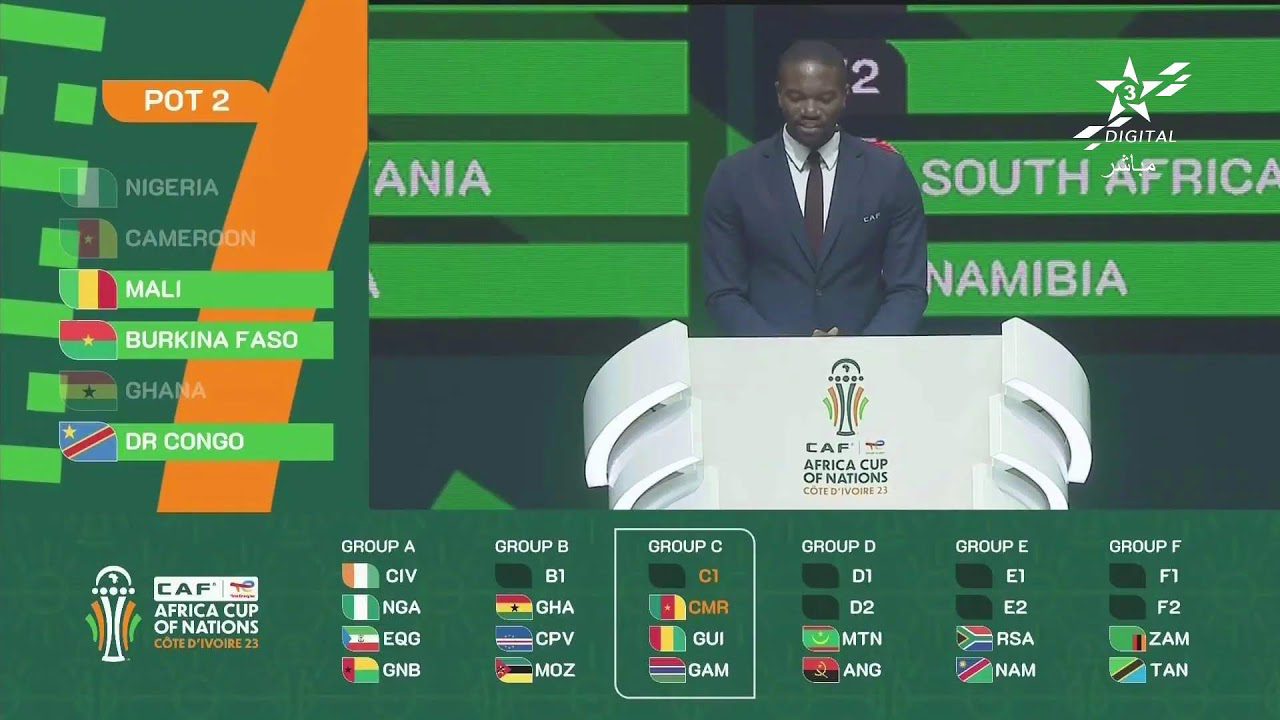شاهد مباشرةً مراسم قرعة كأس أمم إفريقيا كوت ديفوار 2023